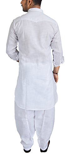 Camisa de algodón y lino Pathani Kurta Salwar 36 para hombre 3