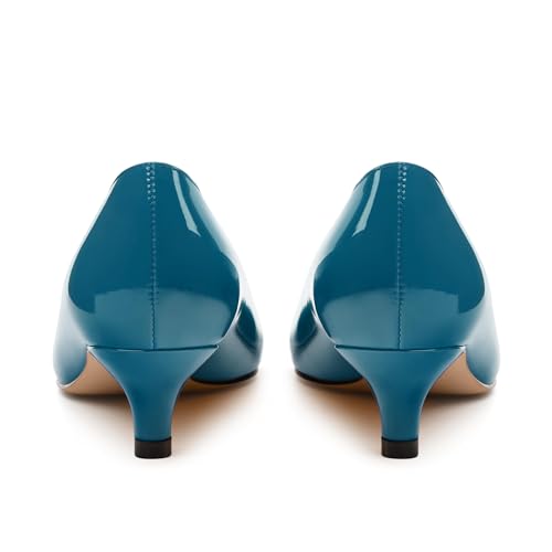 Women's Low Kitten Heels Closed Toe Pumps Pointed Toe for Women Heart Shape Metal Low Heel Shoes for Dress Work Bridal Wedding4