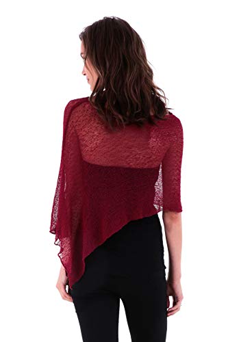 Image of SHU-SHI Womens Sheer Knit Poncho Shrug Lightweight Cover Up One Size Fits Most