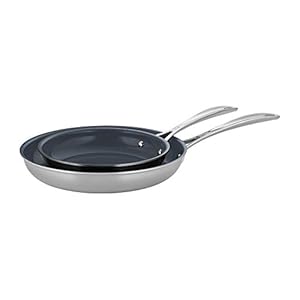 Zwilling clad cfx 2 pc stainless steel ceramic nonstick 8 in 10 in fry pan set  urban country home decor
