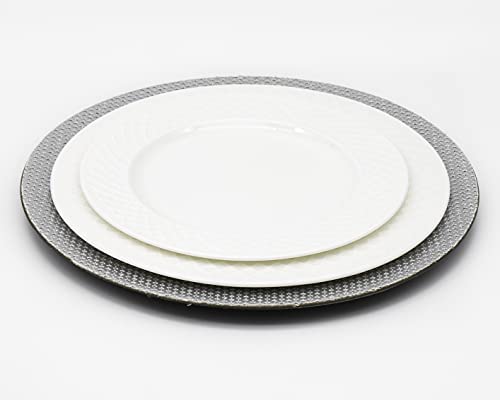 Set de 4 platos base Godinger plateado acrílico miniatura 3