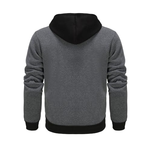 Mens Sweatshirts Hoodies Fashion Full Zip Hooded Stylish Zip Up Jacket Big And Tall Long Sleeve Coat With Pockets2