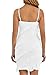 HOCILLE Women's Sexy Bodycon V Neck Sleeveless Spaghetti Strap Mesh Ruched Club Party Mini Short Dress, Medium, White