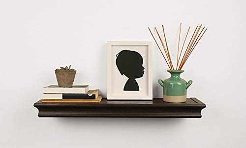 High & Mighty Decorative Floating Shelf Holds Up To 15Lbs Easy Tool-Free Dry Wall Installation, 18", Espresso #TOP4