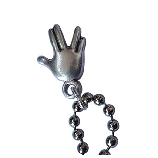 Eurofusioni Emoji llavero mano saludo vulcano Spock Star Trek. Colgante mochila emoticon de manos. Metal chapeada de plata. Idea de regalo original símbolo Larga vida y de la paz