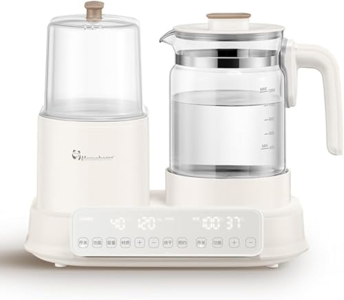 EnergyLion ミルクウォーマー 哺乳瓶消毒 牛乳ヒーター 2h長効保温 多機能 魔法瓶 調乳壺 保温 牛乳加熱 1.2L 電気ポット 乳児用品 蒸気消毒 滅菌 温乳 離乳食加熱 調乳機 (1.2L)