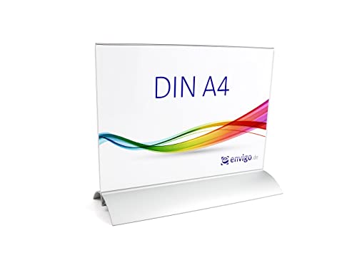 Tischaufsteller Menükartenhalter »Aluminium Clip« Acrylglas DIN A4 quer