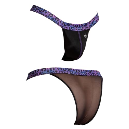 Daniel Alexander Men’s Thong Underwear w/Bulge Pouch, Sexy Designer Bikinis and Jock Straps for Men, Skimpy Sheer Back2