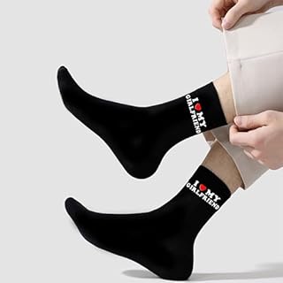 I Love My Girlfriend Socks Cute Gifts for Boyfriend Funny Boyfriend Gift Ideas on Anniversary Valentines day Birthday Gifts for Him I Heart My Girlfriend Socks for Men