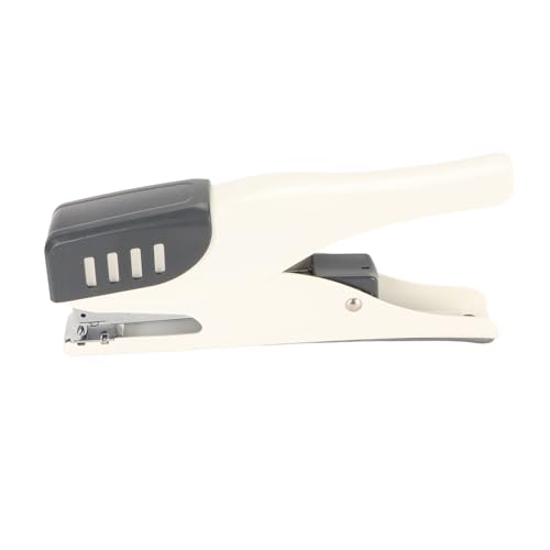 Grapadora de oficina Diseño ergonómico Grapadora de metal Grapadora de escritorio sin esfuerzo con almohadilla antideslizante Gran capacidad Encuadernación de 20 hojas para (Blanca)