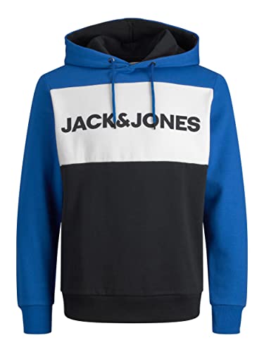 JACK & JONES Herren JJELOGO Blocking Sweat Hood, Classic Blue/Fit:reg, XL – Ansicht 1