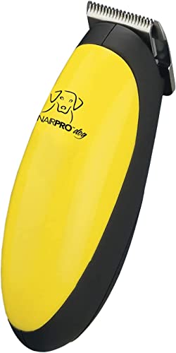 CONAIRPRO Dog & Cat Dog Trimmer for Grooming At-Home, Palm Sized Micro Trimmer, Battery Operated Yellow