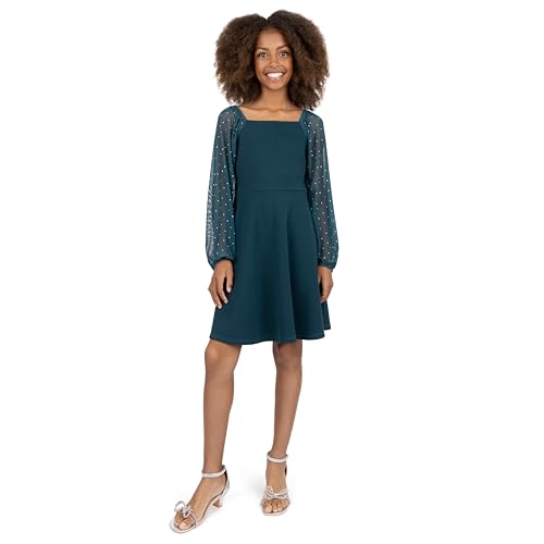 Amazon.com: Speechless Girl's Scuba Crepe Party Dress with Long Sheer Dew Drop Sleeves, Teal, 4: Clothing, Shoes & Jewelry Amazon.com: Speechless Girl's Scuba Crepe Party Dress with Long Sheer Dew Drop Sleeves, Teal, 4: Clothing, Shoes & Jewelry