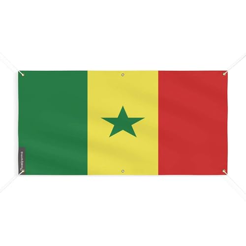 Drapeau du Sénégal grand format 90x180cm pavillon extérieur 6 œillets