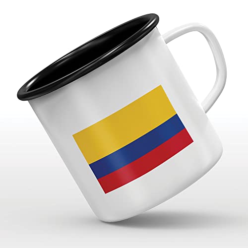 Mygoodprice MUG tasse émaillée au motif Drapeau Colombie