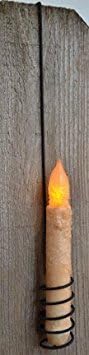 Black Metal Spiral Handle Door Hanger Taper Candle Holder Country Primitive Décor