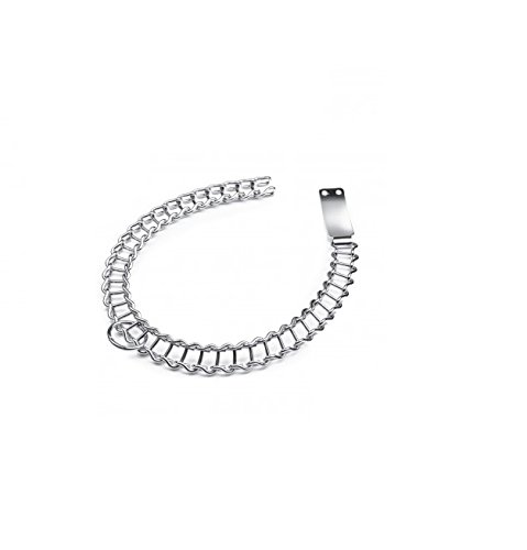 COLLARE A SCALETTA NICHELATO MAGLIA GRANDE IN ACCIAIO INOX PER CANE MISURA 60 EUROCUOIO