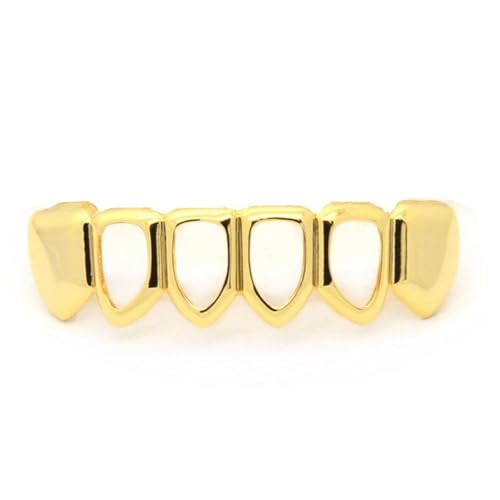 JINAO New Custom Fit 18K Gold Plated Vampire Four Open Face Gold Grillz Set