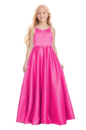 Girls Junior Bridesmaid Dress Satin Flower Girl Dresses Princess Pageant First Communion Dresses3