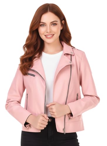 Image of Women Leather Jacket Solid and Riding Biker trending Jacket