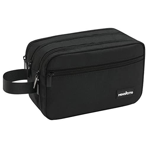 MOCOCITO Neceser Hombre para Viaje, Bolsa de Aseo Hombre Mujer Makeup Bag Impermeable Bolsas de Afeitado Neceser Maquillaje Gran Capacidad para Accesorios de Tocador y Cosméticos (Negro, Grande)