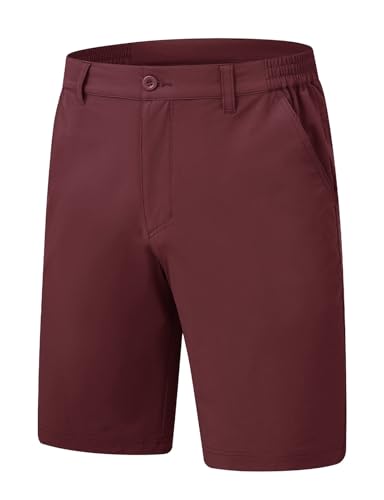 Image of TBMPOY Men's Golf Shorts Lightweight 5 Pockets Casual Dress Stretch Elastic Waist Quick Dry Flat Front Travel Shorts