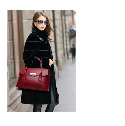 Briefcase Genuine Leather Briefcase Women Handbags Large Capacity Ladies Fashion Shoulder Messenger Bags3