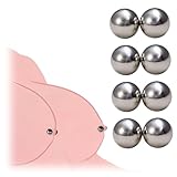 Fake Nipple Piercing Magnetic Nipple Rings for Women - Silver Non Piercing Nipple Jewelry False Breast Clamps (8pcs,0.31in / 8mm)