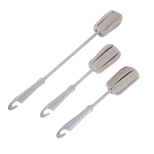 FOMIYES 3pcs Cup Brush Tube Cleaning Brush Bottle Brush Cleaner Cup Cleaning Brush Pan Scrubber Hair Brush Cleaner Long Handle Sponge Brush Scrub Brush Pan Cleaner Sponge Cup Pp Glass