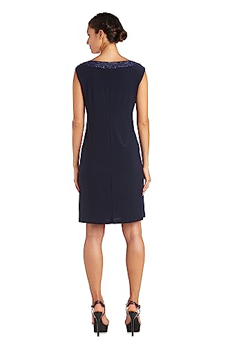Image of R&M Richards Women's Petite Glitter Trim Jacket Dress