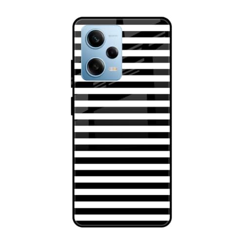 Image of SmashItUp Black and White Designer Printed TPU Metal Case Mobile Back Cover for Redmi Note 12 Pro 5G