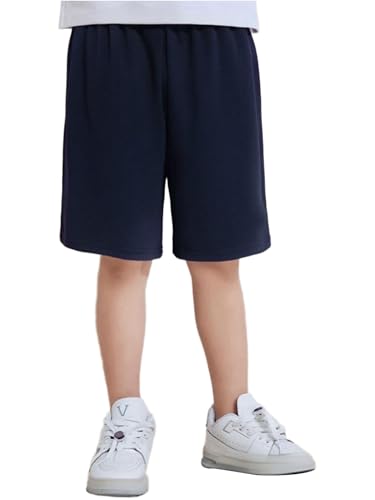 Boys No-Irritation Waist Shorts Solid Color Activewear for Sensitive Skin School Running Jogging Skateboarding