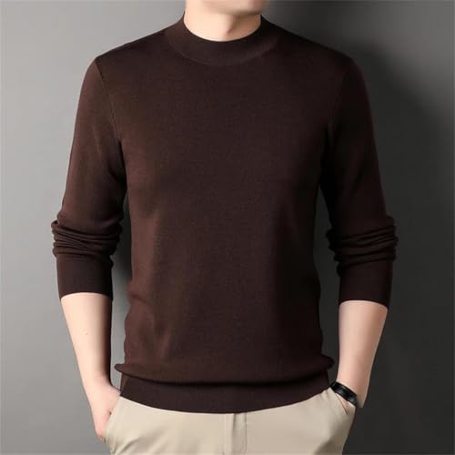 Men's Blend Sweater Solid Color Pullover Knit Jumper Long Sleeve Warm Casual Tops2