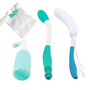 Butt Wiper Tool, Aid Body Cleaning Tool, 25cm Bidet Hygiene Upgrade, and Stainless Steel Bathroom Accessory Model, Wiper with Ergonomic Handle Design, Personal Cleaning Solution for Seniors