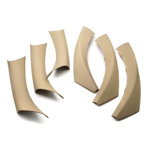 内装装飾 Compatible With 3 Series For E90 E91 316 318 320 325 328i 対応 6個 RHD 内装ドアハンドルプルカバートリム カーアクセサリー(Beige)