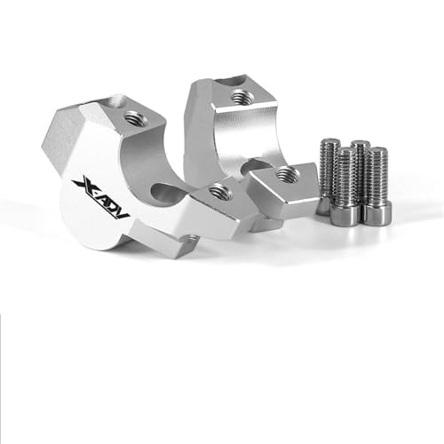 INLIMA Befestigungsclips für Lenkererhöhung Für HON&DA X-ADV 750 XADV750 XADV ADV 150 ADV150 2017-2023 Motorrad Griff Bar Riser Klemme verlängern Lenker Adapter Halterung (Color : Silver - with Logo)