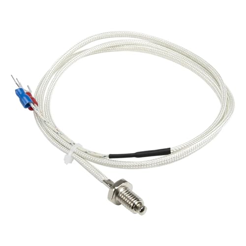 Termopar tipo K con perno M10 y cable de fibra de vidrio para alta temperatura 4