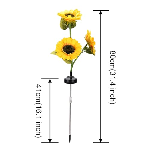 XhuangTech 3 Pack 9 Flowers Solar Sunflower Lights Outdoor Garden Waterproof - Image 2