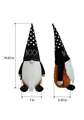 Rae Dunn Halloween Gnome - Fall Holiday Decor Seasonal Decorations - Scandinavian/Swedish/Nordic Tomte Nisse Plush Figurine - 19\" Elf with Beard Ornament for Shelf (Boo! and Spooky!) - Thumbnail 4