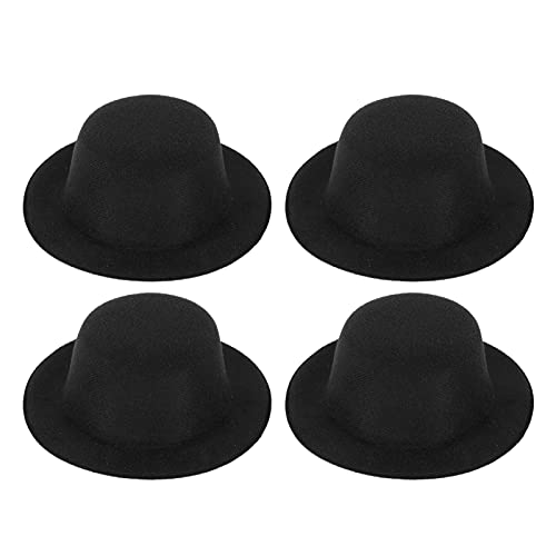 20 Stück Mini Schwarze Formale Puppenhüte - 4cm Miniatur Hüte Für DIY Puppenkostüme & Bastelprojekte