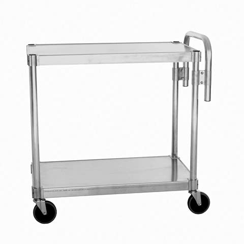 PVIFS AUC2436 Utility Cart with 2 Adjustable Solid Shelves and Handle, 400 lbs Shelf Capacity, 36