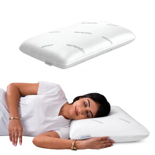 Image of Neckpedic Ortho Memory Foam Pillow for Neck Support & Pressure Relief | Orthopedic Sleeping Pillow | 5 Inch Height | King Size Bed Pillow (Pack of 1)
