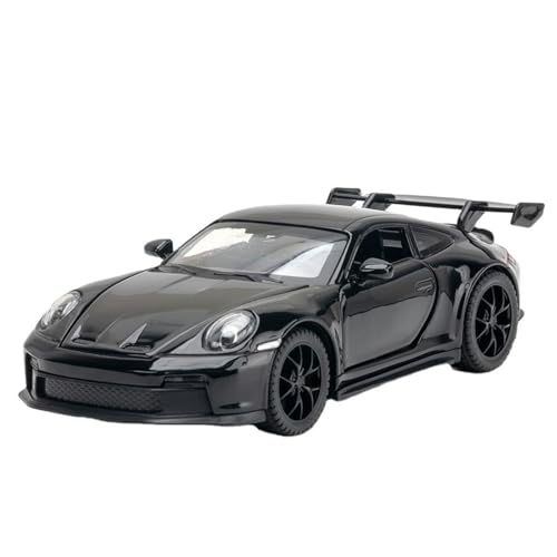 Image of 1 /32 Porche 911 GT3 RS Sport Model Luxury Car Toy Metal Pull Back Diecast Car with Openable Door and Sound Light, Gifts Toys for Kids【 Black 】