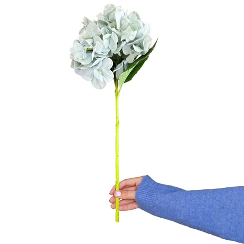 Image of Art Street Artificial Blue Hydrangea Flower Stick for Vases| Faux Flowers| Ideal for Home Decor |Items for Living Room |Christmas Day, New Year Decor| 6 Head Flower|Size: 18 Inch (Set of 4)