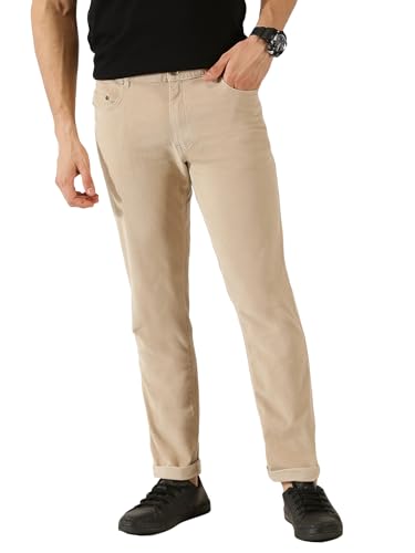 Image of Thomas Scott Men Mid Rise Slim Fit Corduroy Chino Pants
