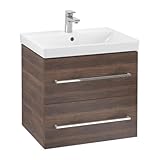 2 tiroirs Villeroy & Boch Meuble sous-lavabo Avento A88900, 2 tiroirs, Largeur 580mm, Coloris: Chêne dArizona - A88900VH