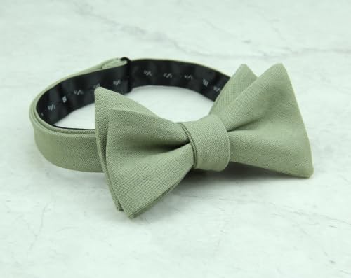 Image of Mens Solid Linen Ties - Slim Pattern Necktie for Men Wedding Groomsmen