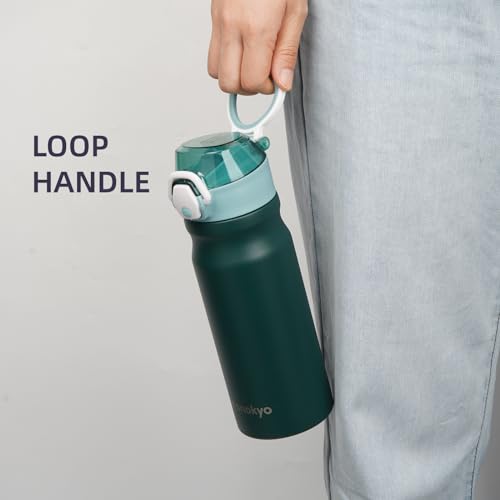 Image of Konokyo 18 oz Insulated Stainless Steel Sports Water Bottle with Straw Lid