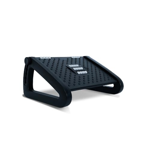 Foot Rest Under Desk, Ergonomic Under Desk Foot Rest with 6 Adjustable Heights | Non-Slip Silent Base & Massage Rollers | Office/Home Foot Stool for Posture Support (Floor-Friendly) - Ideal Gifts