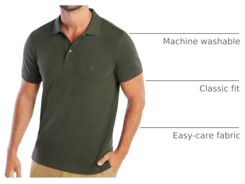 Image of Nautica Men's Classic Fit Short Sleeve Dual Tipped Collar Polo Shirt